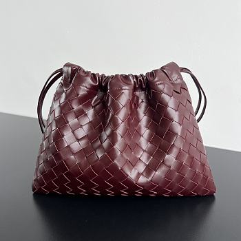 Kitlife Bottega Veneta Medium Dustbag In Intrecciato Burgundy Calf Leather 796728 32x23x1cm 