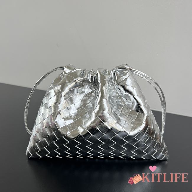 Kitlife Bottega Veneta Medium Dustbag In Intrecciato Silver Calf Leather 796728 32x23x1cm  - 1