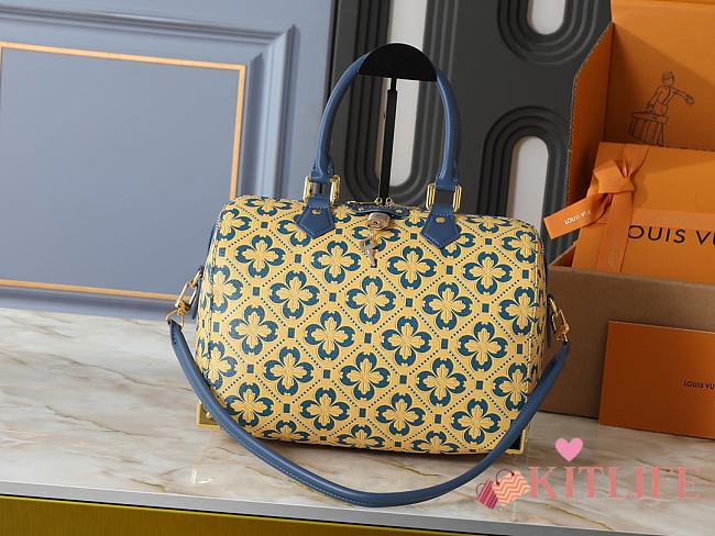 Kitlife Louis Vuitton Speedy Trunk 25 Bag Blue & Yellow M27411 27x20x15cm - 1