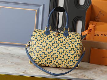 Kitlife Louis Vuitton Speedy Trunk 25 Bag Blue & Yellow M27411 27x20x15cm