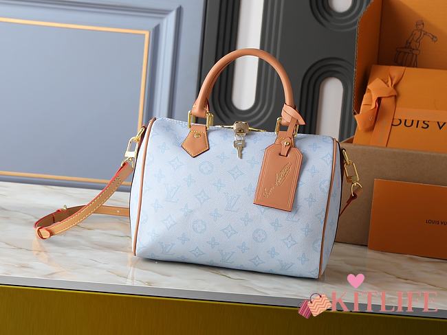 Kitlife Louis Vuitton Speedy Bandouliere 25 Bag Light Blue M27528 25x19x15cm  - 1