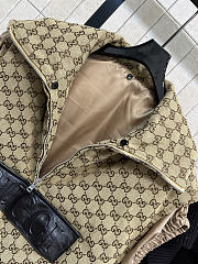 Kitlife Gucci GG Canvas Gilet With Leather Label Camel And Dark Brown  - 3