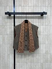 Kitlife Louis Vuitton Monogram Scarf Gilet Grey & Brown - 1