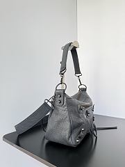 Kitlife Balenciaga Le City Moto Medium Bag in Grey Lambskin 27.9x19x13.9cm - 3