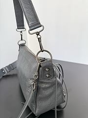 Kitlife Balenciaga Le City Moto Medium Bag in Grey Lambskin 27.9x19x13.9cm - 6