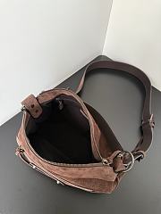 Kitlife Balenciaga Le City Moto Medium Bag in Dark Brown Suede 27.9x19x13.9cm  - 5