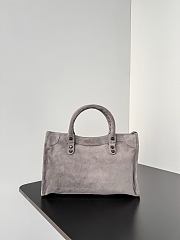 Kitlife Balenciaga Le City Bag in Grey Suede Leather 30x20x10cm - 5