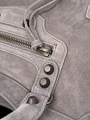 Kitlife Balenciaga Le City Bag in Grey Suede Leather 30x20x10cm - 4
