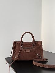 Kitlife Balenciaga Le City Bag in Dark Brown Suede Leather 30x20x10cm  - 1