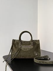 Kitlife Balenciaga Le City Bag in Khaki Suede Leather 30x20x10cm  - 1