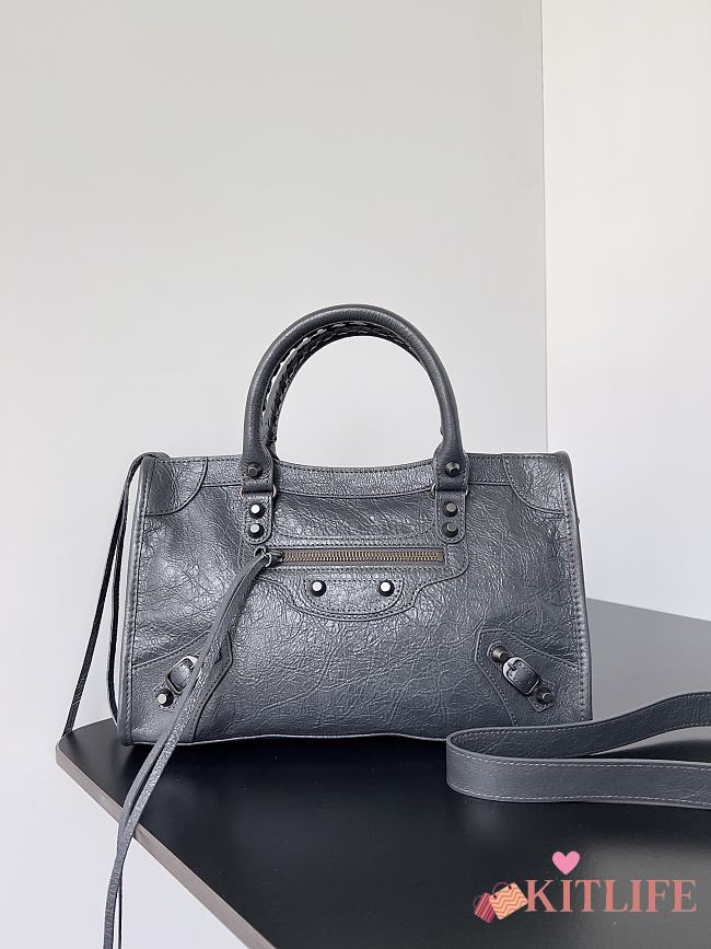 Kitlife Balenciaga Le City Bag in Grey Lambskin 30x20x10cm - 1