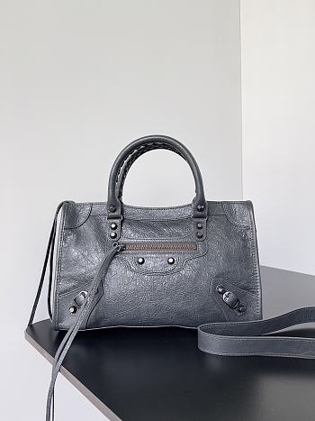 Kitlife Balenciaga Le City Bag in Grey Lambskin 30x20x10cm