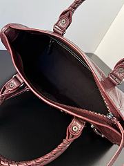 Kitlife Balenciaga Le City Bag in Burgundy Lambskin 30x20x10cm  - 3