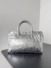 Kitlife Balenciaga Le City Bag in Silver Lambskin 30x20x10cm  - 3