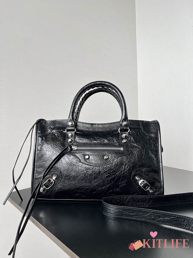 Kitlife Balenciaga Le City Bag in Black Lambskin 30x20x10cm  - 1