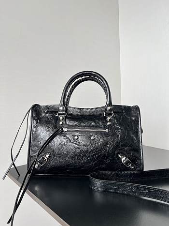 Kitlife Balenciaga Le City Bag in Black Lambskin 30x20x10cm 