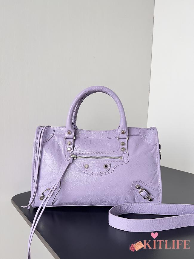 Kitlife Balenciaga Le City Bag in Purple Lambskin 30x20x10cm  - 1