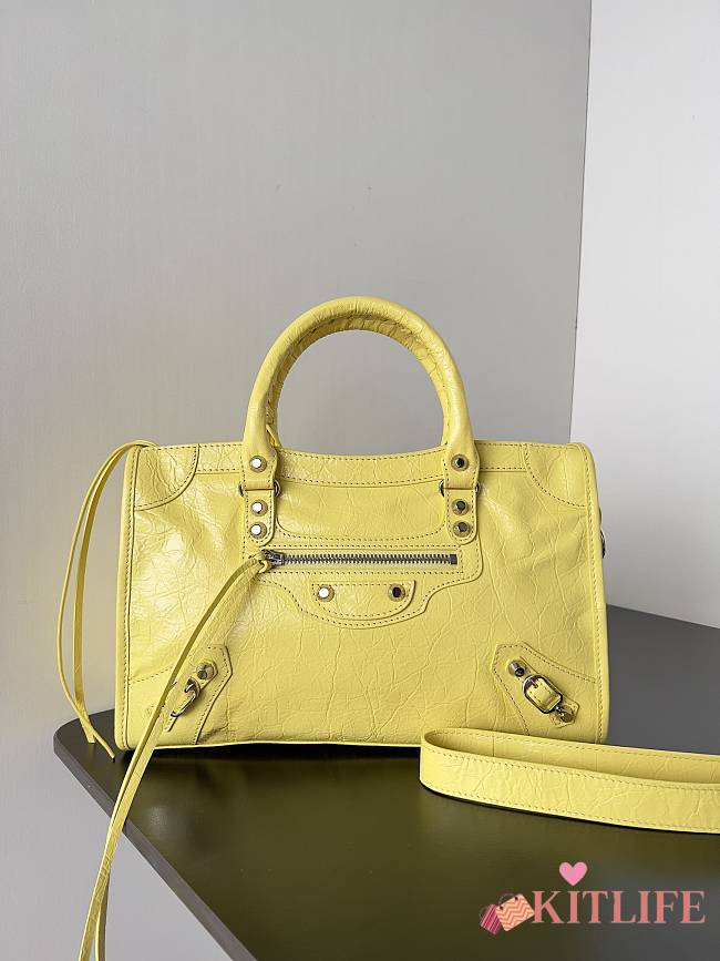 Kitlife Balenciaga Le City Bag in Yellow Lambskin 30x20x10cm  - 1