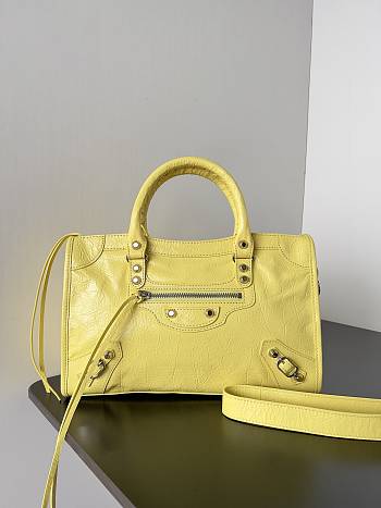 Kitlife Balenciaga Le City Bag in Yellow Lambskin 30x20x10cm 