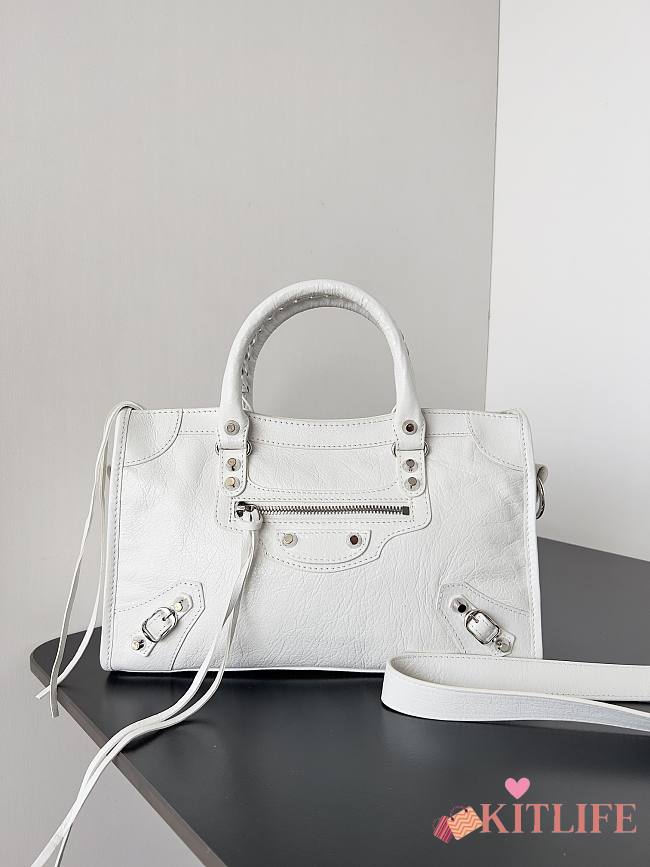 Kitlife Balenciaga Le City Bag in White Lambskin 30x20x10cm  - 1