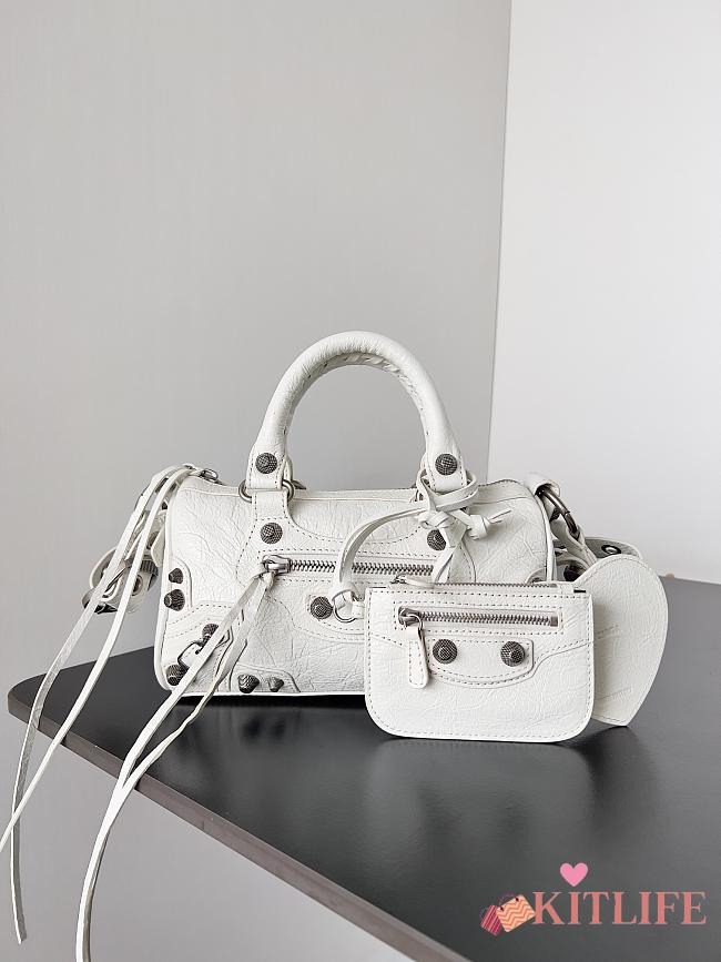 Kitlife Balenciaga Le Cagole Mini White Duffel Bag 20x14x12cm  - 1