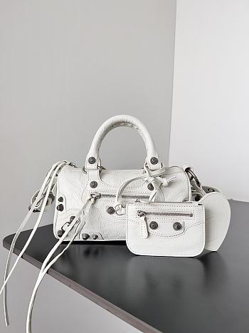 Kitlife Balenciaga Le Cagole Mini White Duffel Bag 20x14x12cm 