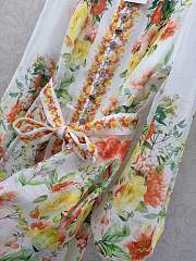 Kitlife Zimmerma Floral Short Dress Yellow & White  - 2