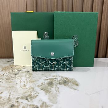 Kitlife Goyard Goyardine Saint-Gabriel Compact Wallet Green 12x2.5x9.3cm 