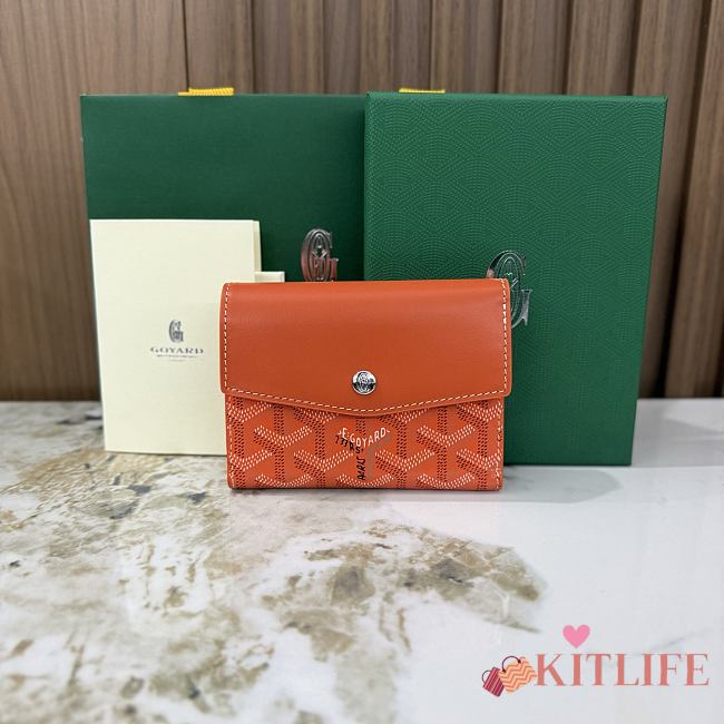 Kitlife Goyard Goyardine Saint-Gabriel Compact Wallet Orange 12x2.5x9.3cm  - 1