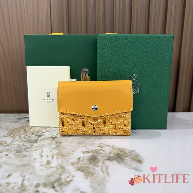 Kitlife Goyard Goyardine Saint-Gabriel Compact Wallet Yellow 12x2.5x9.3cm  - 1
