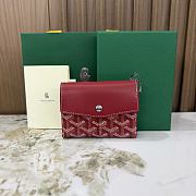 Kitlife Goyard Goyardine Saint-Gabriel Compact Wallet Red 12x2.5x9.3cm - 1