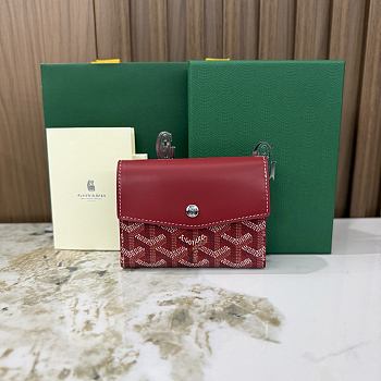 Kitlife Goyard Goyardine Saint-Gabriel Compact Wallet Red 12x2.5x9.3cm