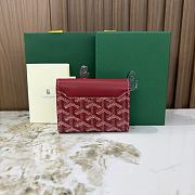 Kitlife Goyard Goyardine Saint-Gabriel Compact Wallet Red 12x2.5x9.3cm - 5