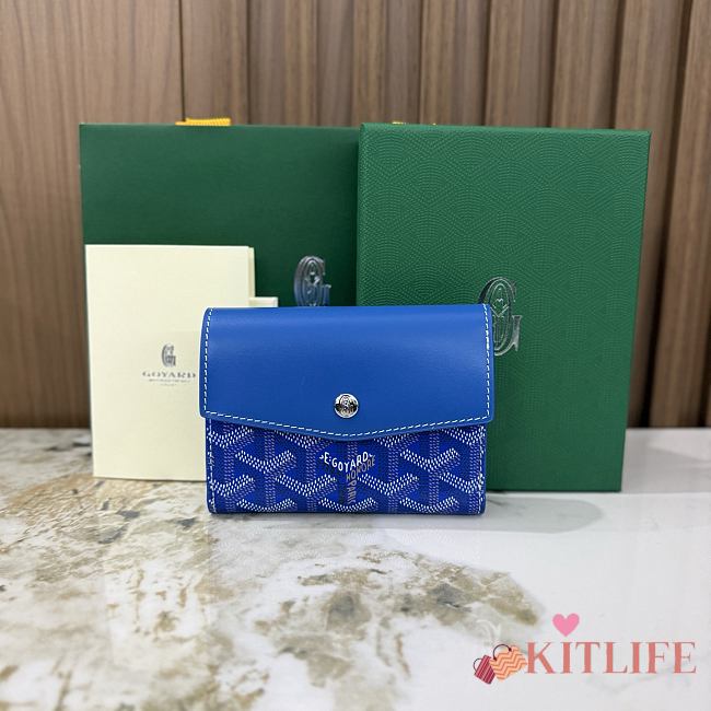 Kitlife Goyard Goyardine Saint-Gabriel Compact Wallet Blue 12x2.5x9.3cm - 1