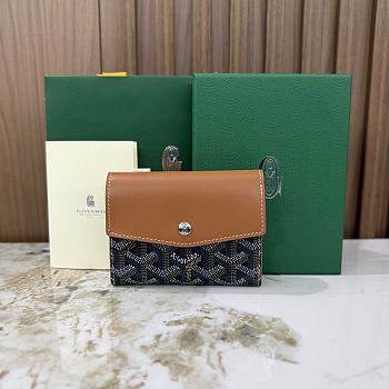 Kitlife Goyard Goyardine Saint-Gabriel Compact Wallet Brown & Black 12x2.5x9.3cm 