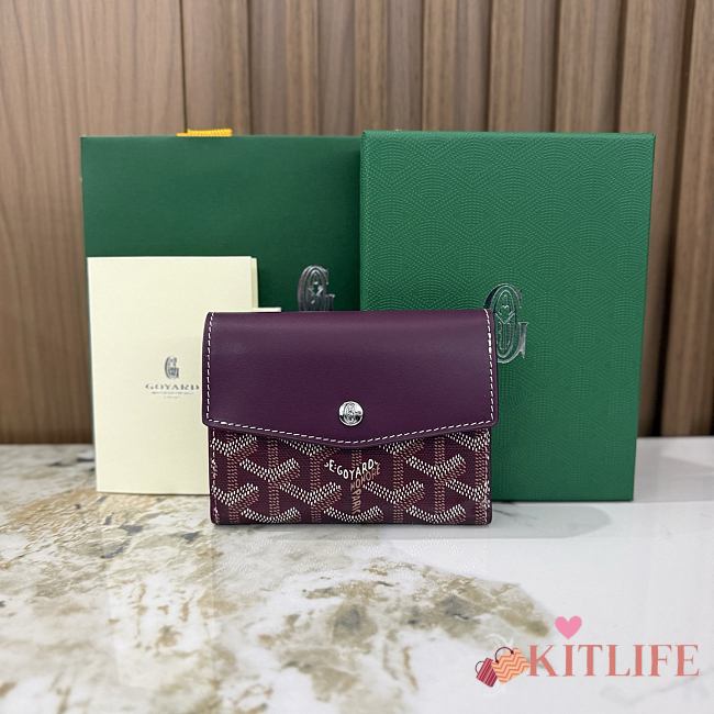 Kitlife Goyard Goyardine Saint-Gabriel Compact Wallet Burgundy 12x2.5x9.3cm  - 1