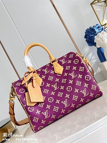 Kitlife Louis Vuitton Speedy P9 Bandoulière 30 Bag Purple Golden Lotus M28076 32x22.5x18cm