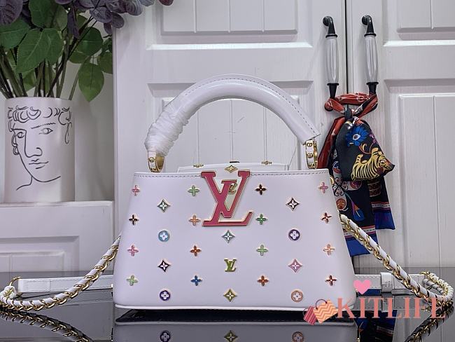 Kitlife Louis Vuitton Capucines East-West Mini Bag White Multicolor M27636 22x12x8cm - 1