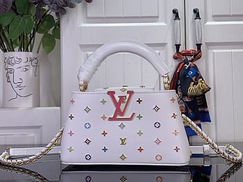 Kitlife Louis Vuitton Capucines East-West Mini Bag White Multicolor M27636 22x12x8cm