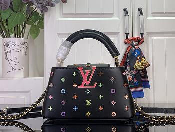Kitlife Louis Vuitton Capucines East-West Mini Bag Black Multicolor M27636 22x12x8cm