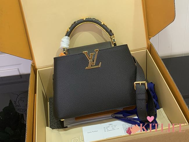 Kitlife Louis Vuitton Capucines Mini Bag Black M14976 17.3x9x27cm - 1