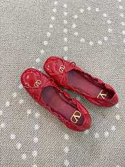 Kitlife Valentino Vlogo Signature Red Patent Leather Ballerina Shoes  - 2