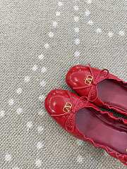 Kitlife Valentino Vlogo Signature Red Patent Leather Ballerina Shoes  - 6