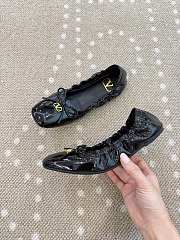 Kitlife Valentino Vlogo Signature Black Patent Leather Ballerina Shoes  - 5