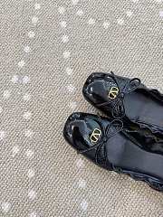 Kitlife Valentino Vlogo Signature Black Patent Leather Ballerina Shoes  - 3