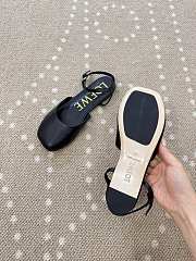 Kitlife Loewe Toy Ankle-strap Black Leather Ballerinas Shoes - 6