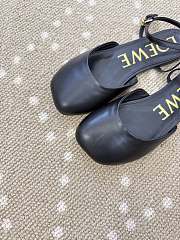 Kitlife Loewe Toy Ankle-strap Black Leather Ballerinas Shoes - 5