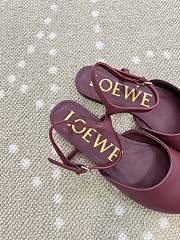 Kitlife Loewe Toy Ankle-strap Burgundy Leather Ballerinas Shoes  - 5