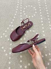 Kitlife Loewe Toy Ankle-strap Burgundy Leather Ballerinas Shoes  - 4
