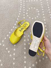 Kitlife Loewe Toy Ankle-strap Yellow Leather Ballerinas Shoes  - 5